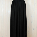 miho umezawa｜LINEN JERSEY gathered skirt -black-